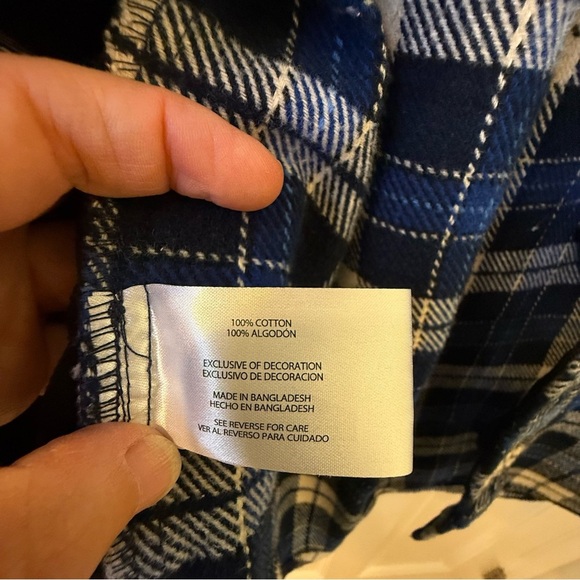 Orvis Navy and Cream Plaid Shirt - Picture 4 of 11